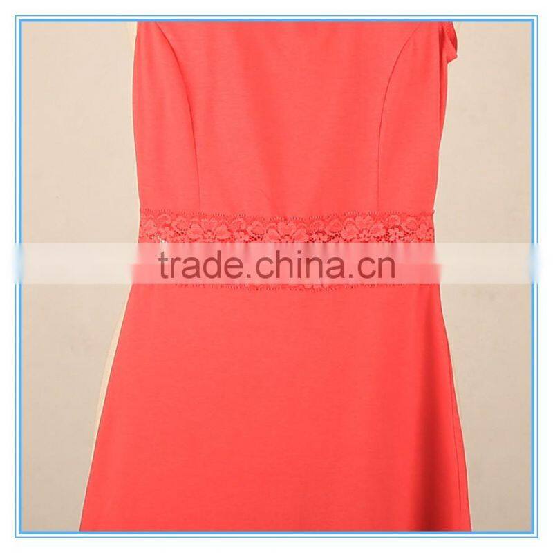 2016 New Model Backless Girl Party Wear Western Dress With Lace Waist