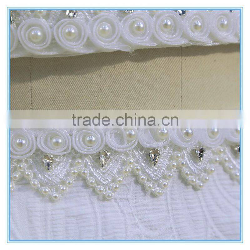 New design two piece front short back long trailing wedding dress