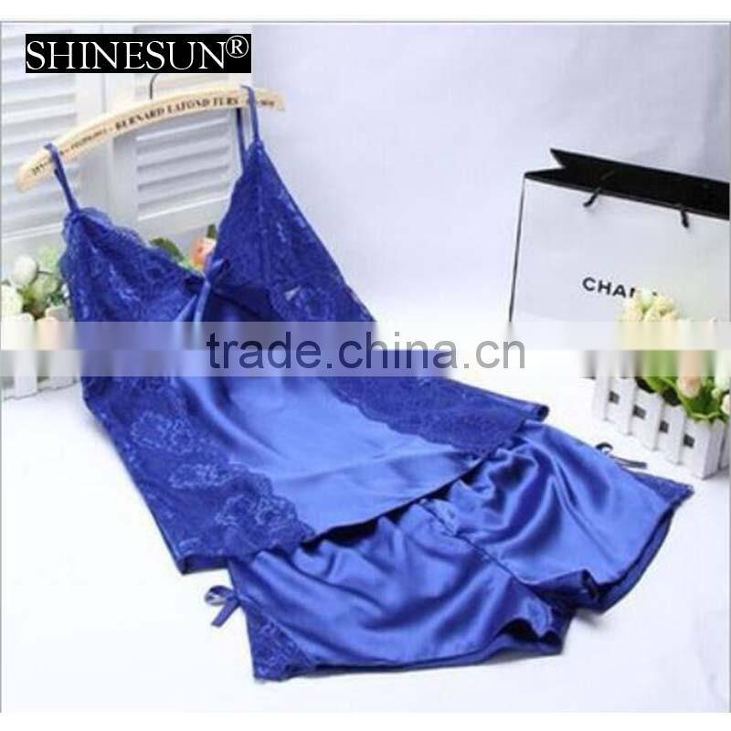 2017 silk pajamas harness sexy night skirt sleepwear home clothes sexy underwear