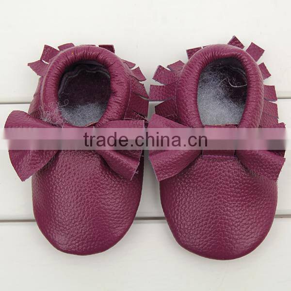 Wholesale Cute Baby Moccasins Infant Toddlers Bow Boys Girls Soft Leather Shoes