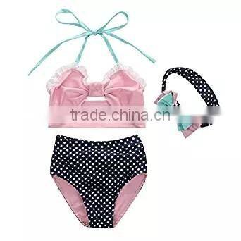 Little girls bikini print fabric swimwear 2 piece suit floral bathing suits