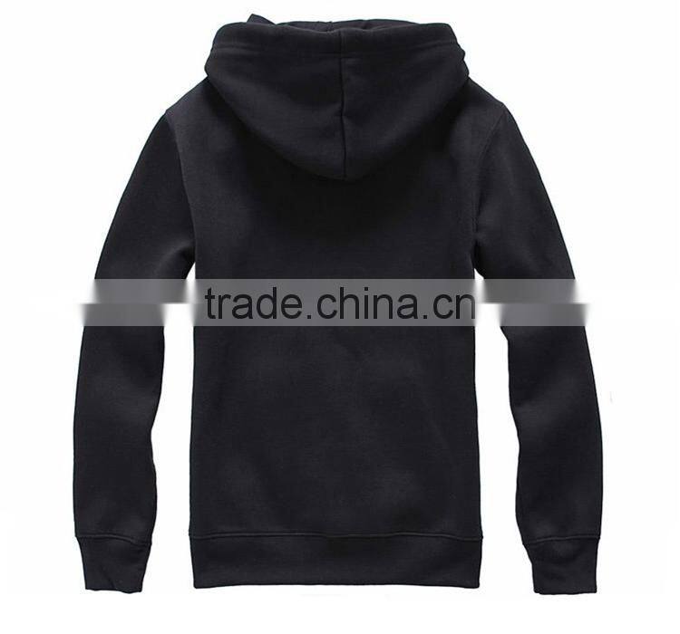 good quality custom 100% cotton plain black hoodies made in china