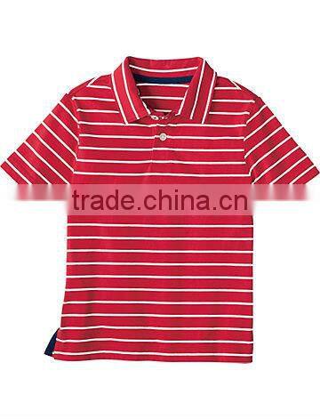 RED AND WHITE STRIPED POLO SHIRT FOR BOYS