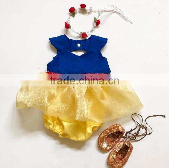 Snow White baby girl birthday party romper 2017 summer baby clothes romper