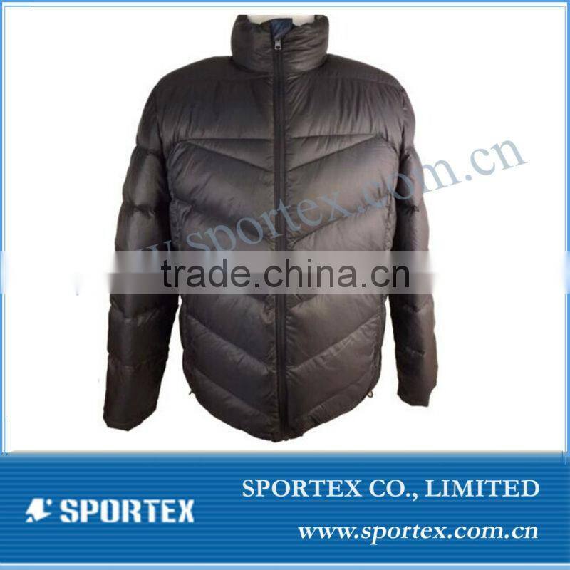 OEM Look Long Knee Mens Winter Warm Down Hooded Puffer Jacket Coat