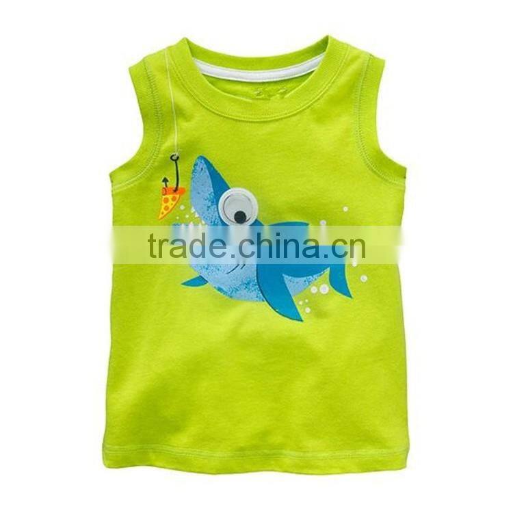 Fashion Design Custom Embroidery Wholesale Cheap 100 Cotton Kids Tank Top