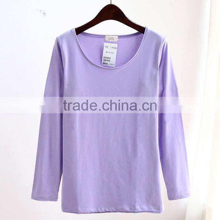 made in china! custom made ladies elastic bottom shirt ,women base shirt
