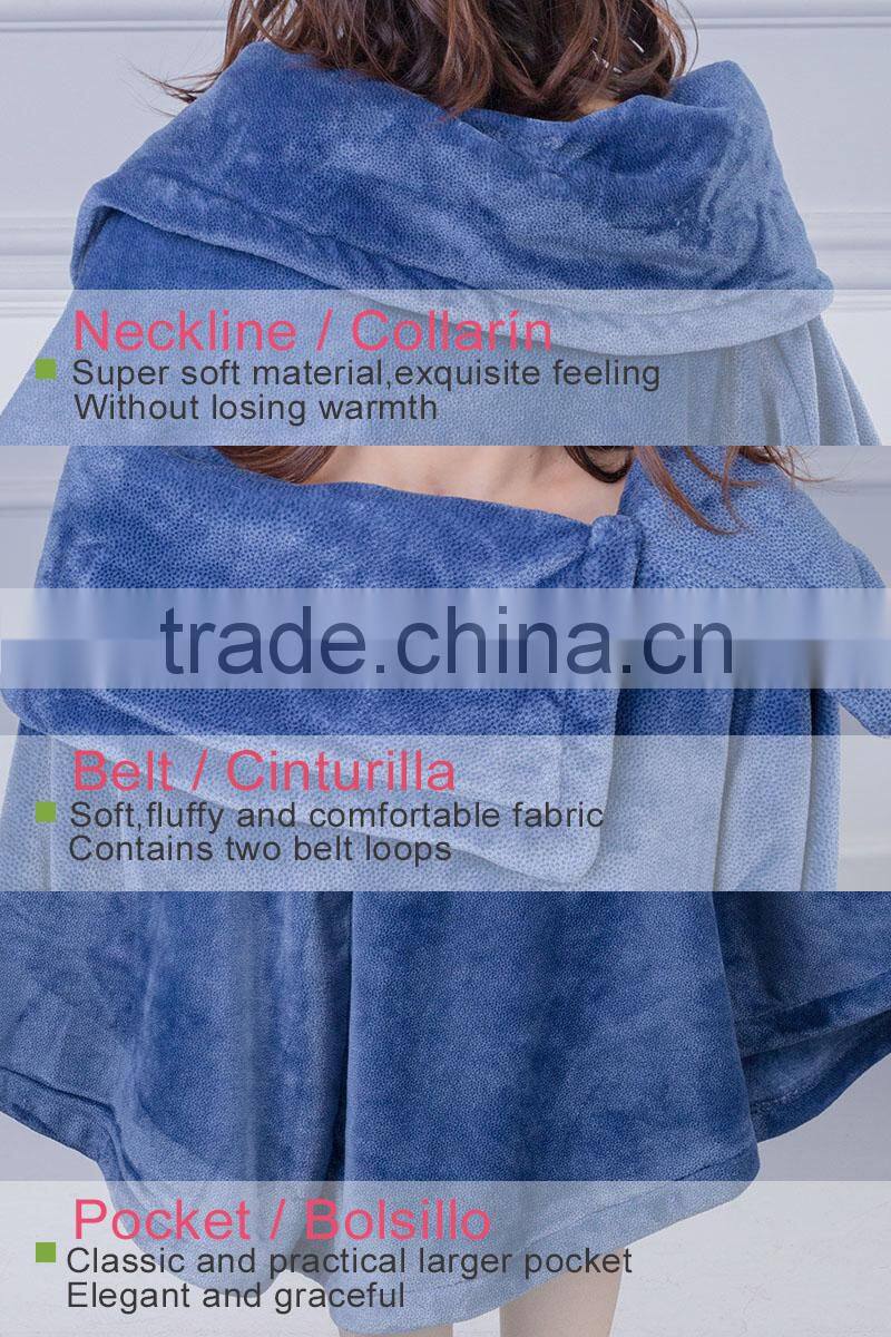 Wholesale women flannel poncho 2017 xxx sleepwear
