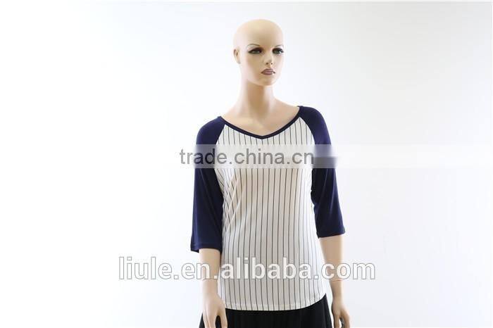 Stylish Lady Women Medium Sleeve Pullover Tops Casual Blouse