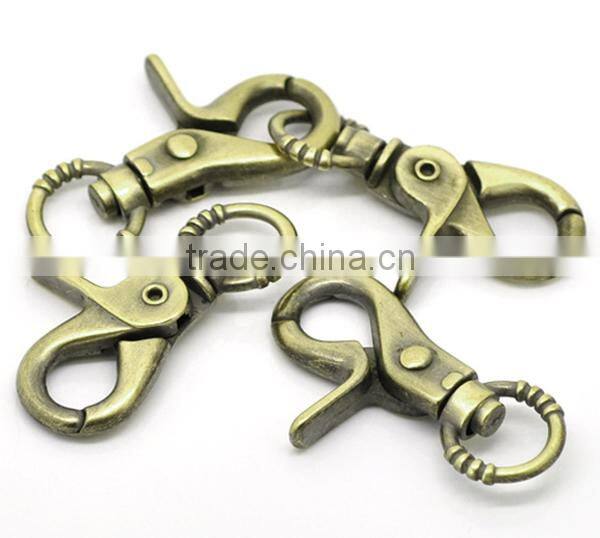 Cheap Antique Bronze Metal swivel Keychain With Lobster Claw Clasp