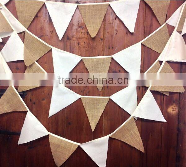 Rustic Burlap Bunting & Calico Flags Country Weddings Bunting & Barn Dance Bunting