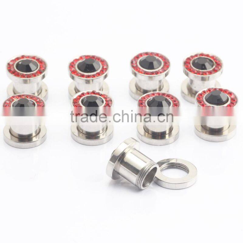 Custom Hollow Surgical Ear Gauge Earrings Flesh Tunnels Piercing Body Jewelry