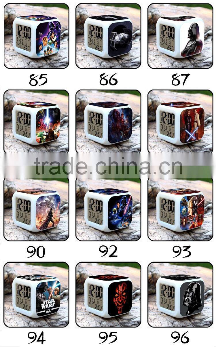 Hot Movie LED alarm clock LED digital clock colorful changeable clock for kids