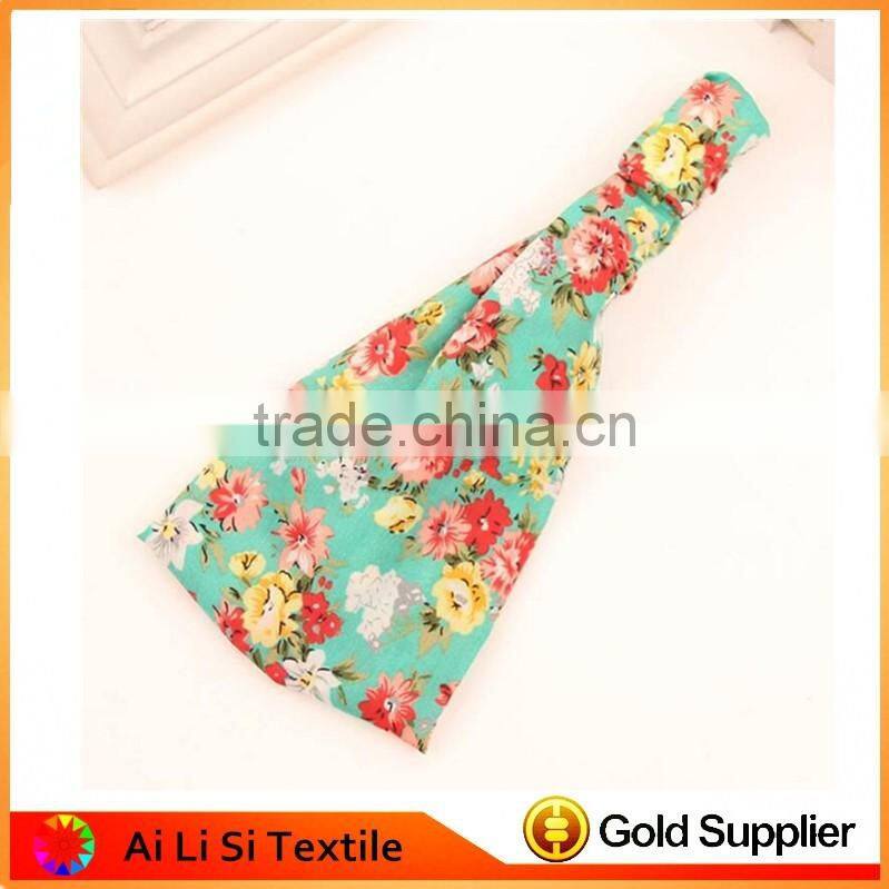 Custom Printed Turbans Ladies Crochet Flower Turbans Grils Fashion Turban Headband