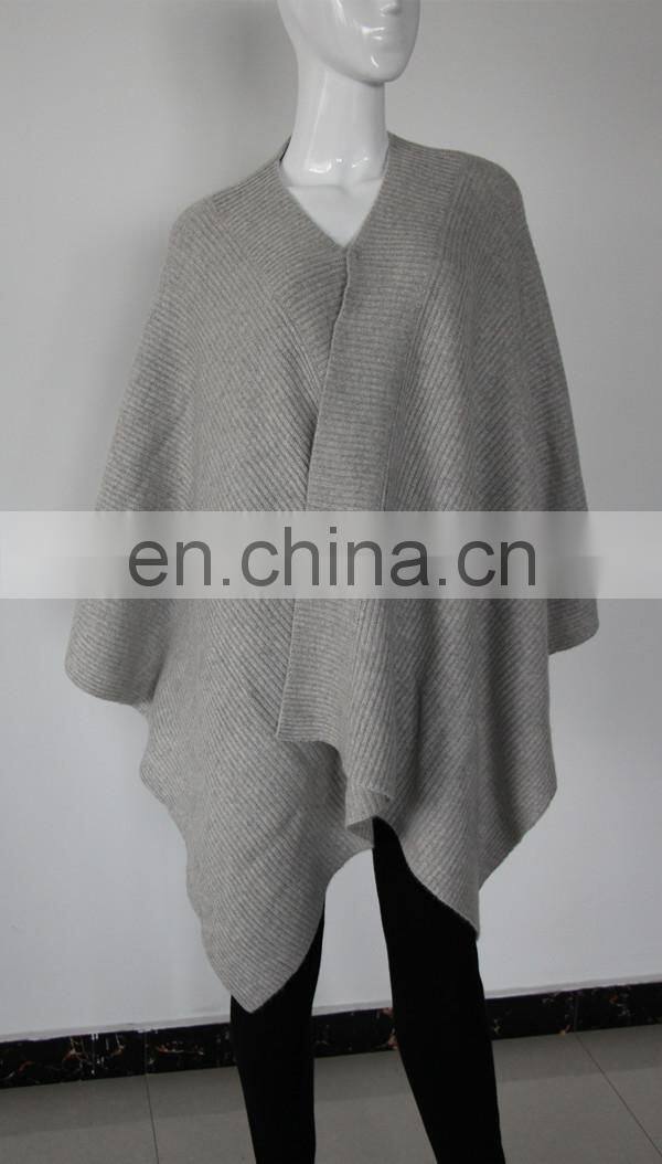 factory wholesale v neck gold Lurex women 100% cashmere ponchos