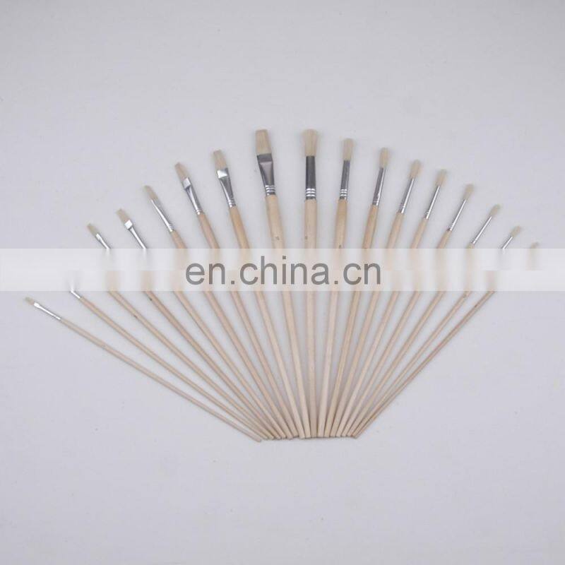18-Piece Long Handle Bristle Hair Artist Painting Brush Set In PVC Box