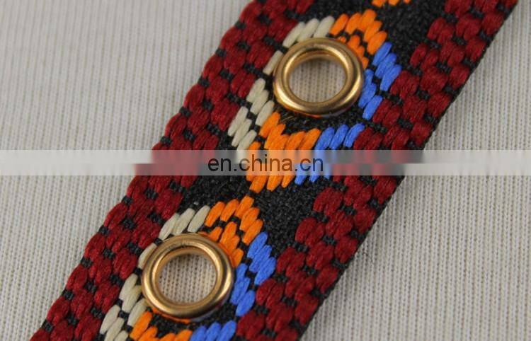 Hot sale jacquard ethnic eyelet tape for garment