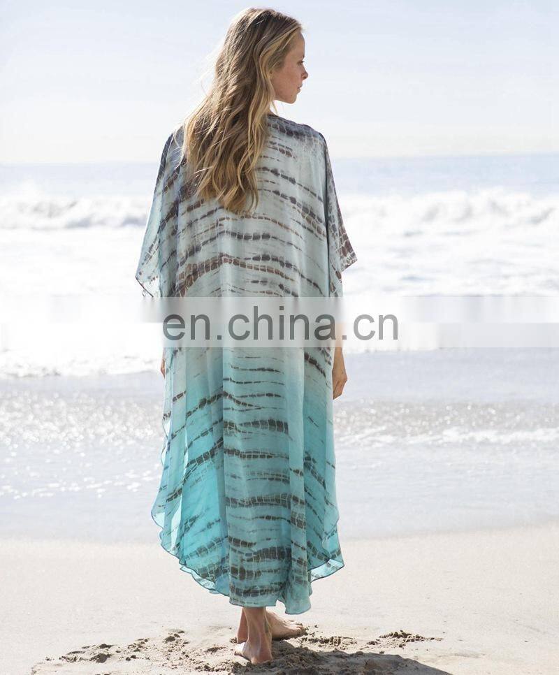 blue Long Beach Dress Cover up 2019 Bikini Cover up Sarong Tunicas Playa Mujer Kaftan Beach Pareo Swim suit