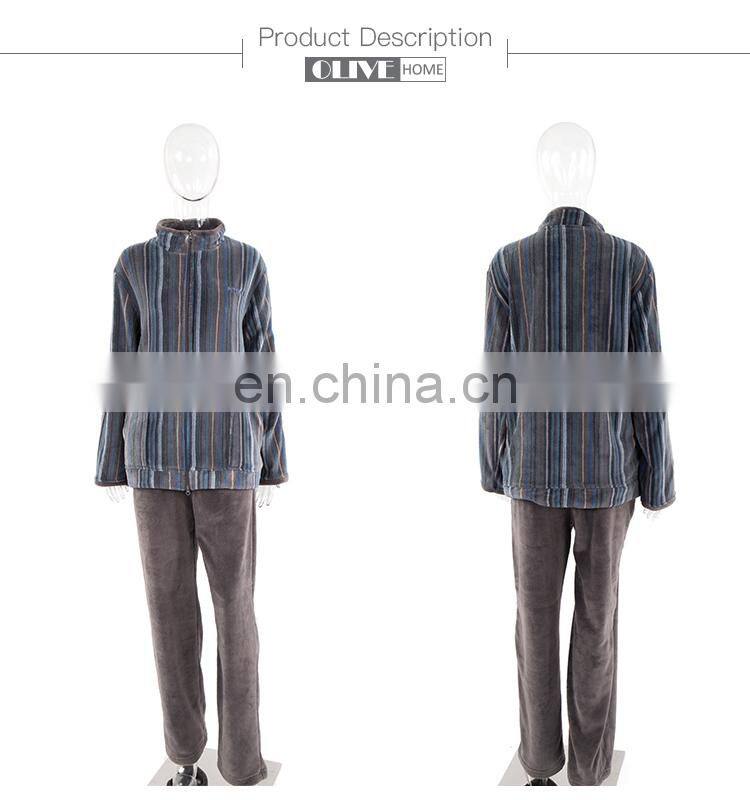 Home Sleepwear Loungewear Nightwear Classic Plain Striped Printed Coral Fleece Bathrobe Pyjamas Sets