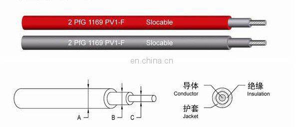 Slocable 2 PfG 1169 UV Resistance PV Tape Wire 6mm2 for Solar Energy System