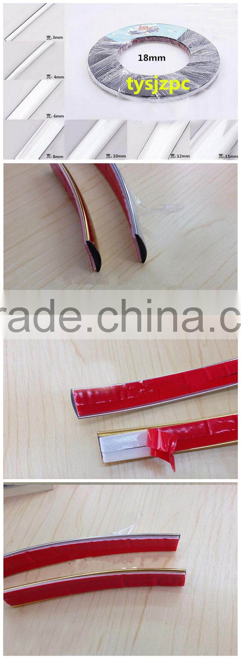 helmet pvc plastic u shape strip black with chrome or silver color