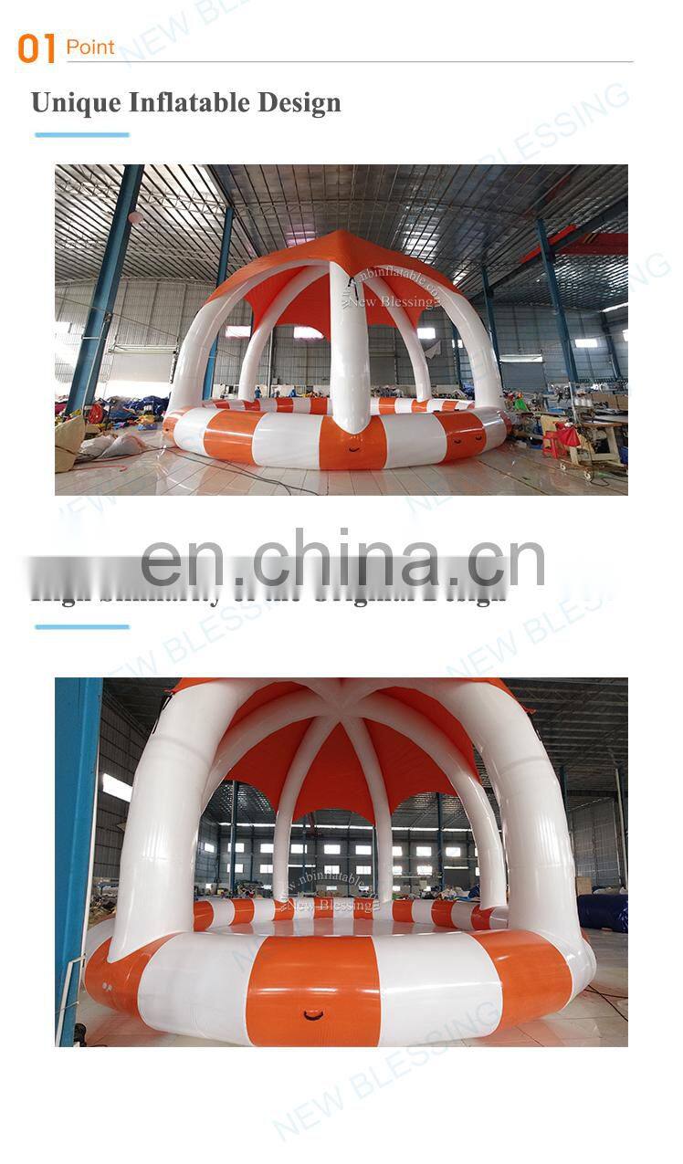 Custom inflatable swimming pool with tent cover for sale