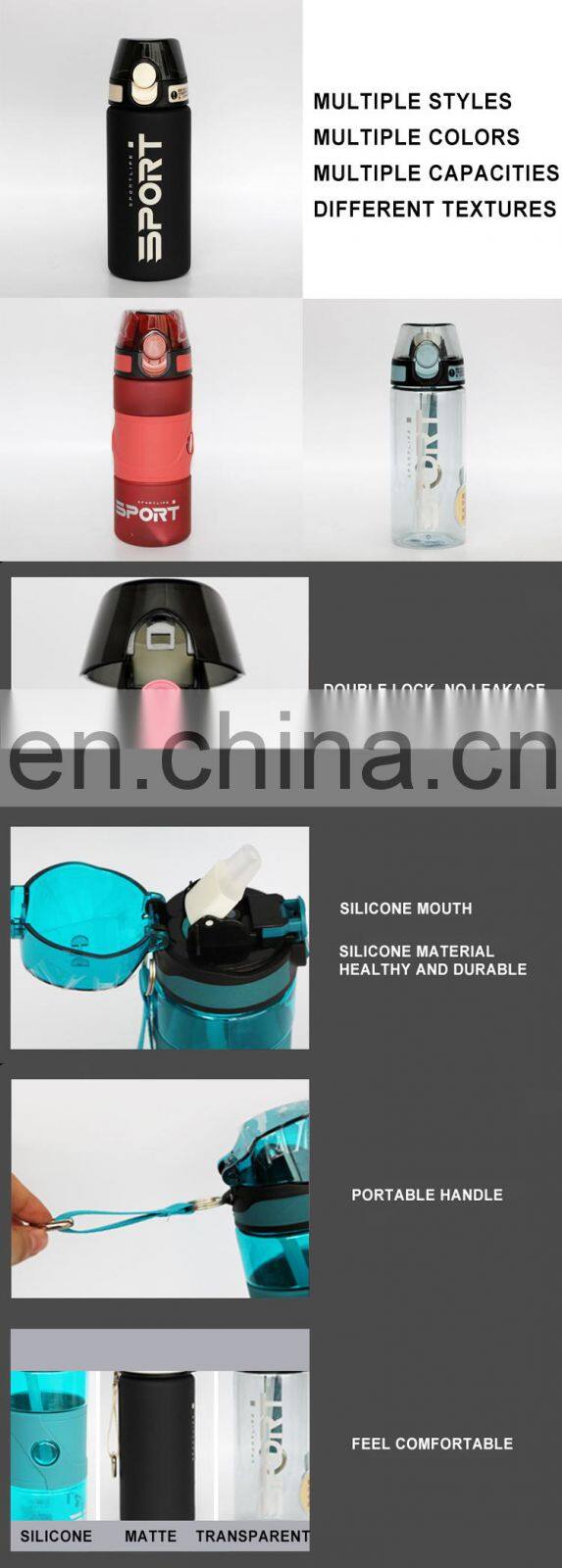 Recycled Cheap Design Custom Logo Sport Travel Drinking Ecofriendly Drink Portable Water Bottles Bpa Free Plastic Manufacturing