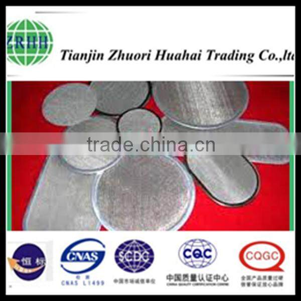 metal type and supporting network filter plate with different mesh size