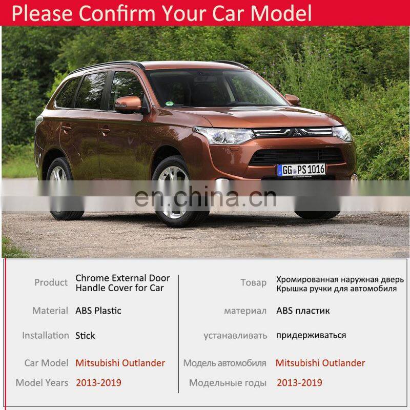 for Mitsubishi Outlander MK3 2013 2014 2015 2016 2017 2018 2019 Chrome Door Handle Cover Exterior Trim Catch Car Cap Accessories
