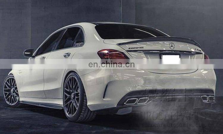 C63 Carbon Fiber rear wing for MB C-class W205 C63 to P-style carbon fiber C63 trunk spoiler fit for W205 C63 14-16y