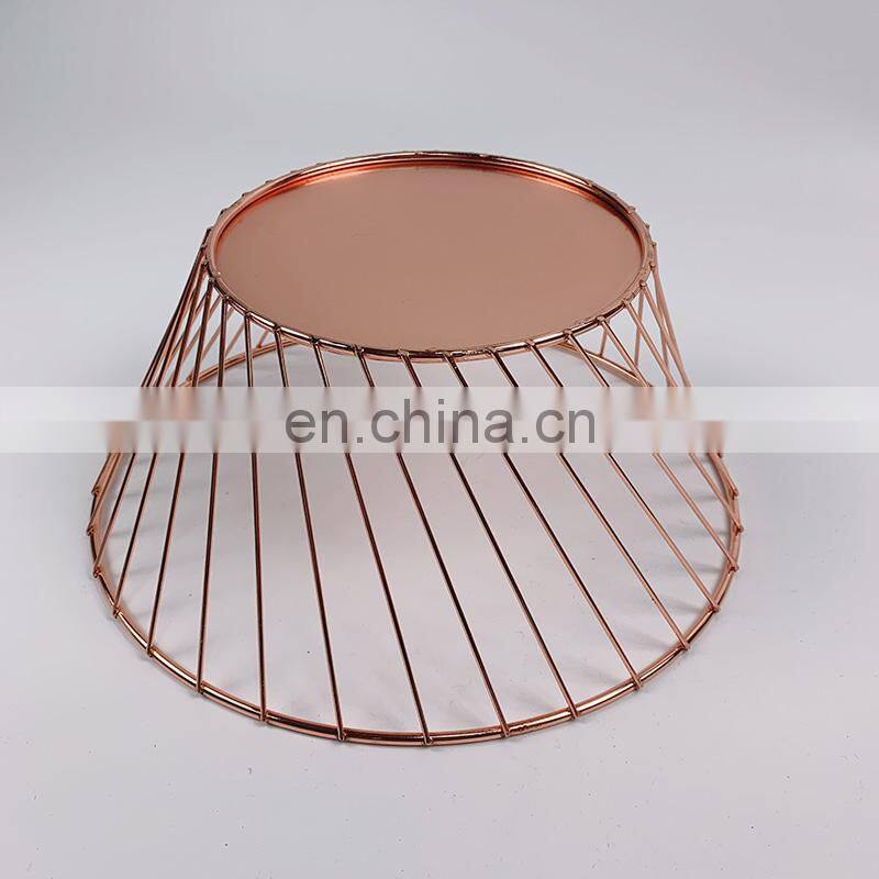Countertop Fruits Bowl Food Holder Steel Mesh Rack Kitchen Drawer Gold Iron Baskets Metal Fruit Wire Basket