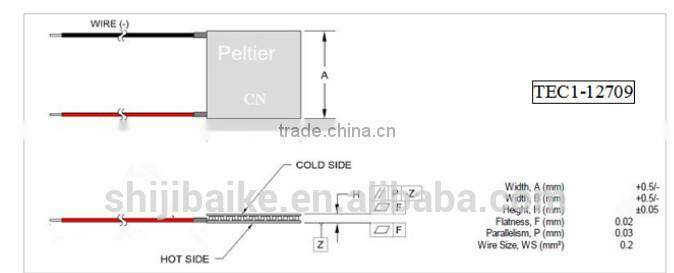 TEC1-12709 40*40mm Thermoelectric Cooler Semi-Conductor