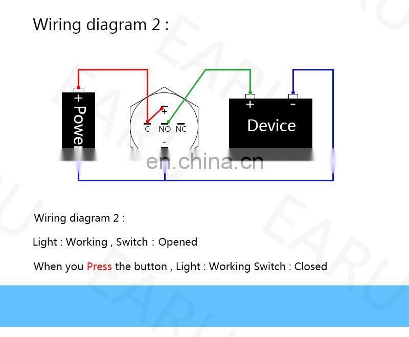 16mm Waterproof Momentary latching 1NO 1NC Metal Push Button Switch Ring and LED light 9-24V 12V 110V 220V Wide Voltage