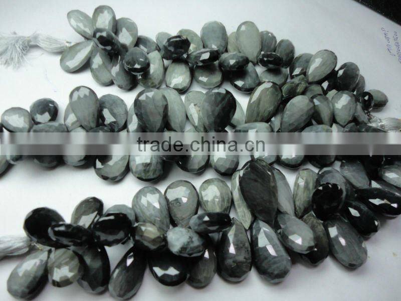 cats eye Briolette Beads drops Strand
