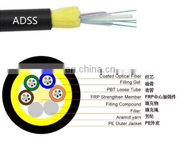 outdoor 6 12 36 24 48 96 144 core single mode single/dual jacket 100m span microduct 1000m fiber optic cable