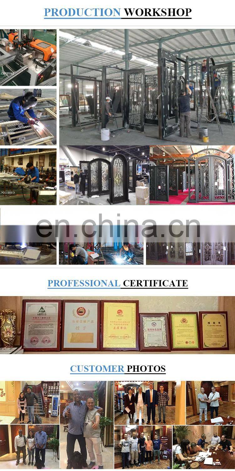 Custom outdoor main entrance metal security doors modern exterior safety double wrought iron front door designs