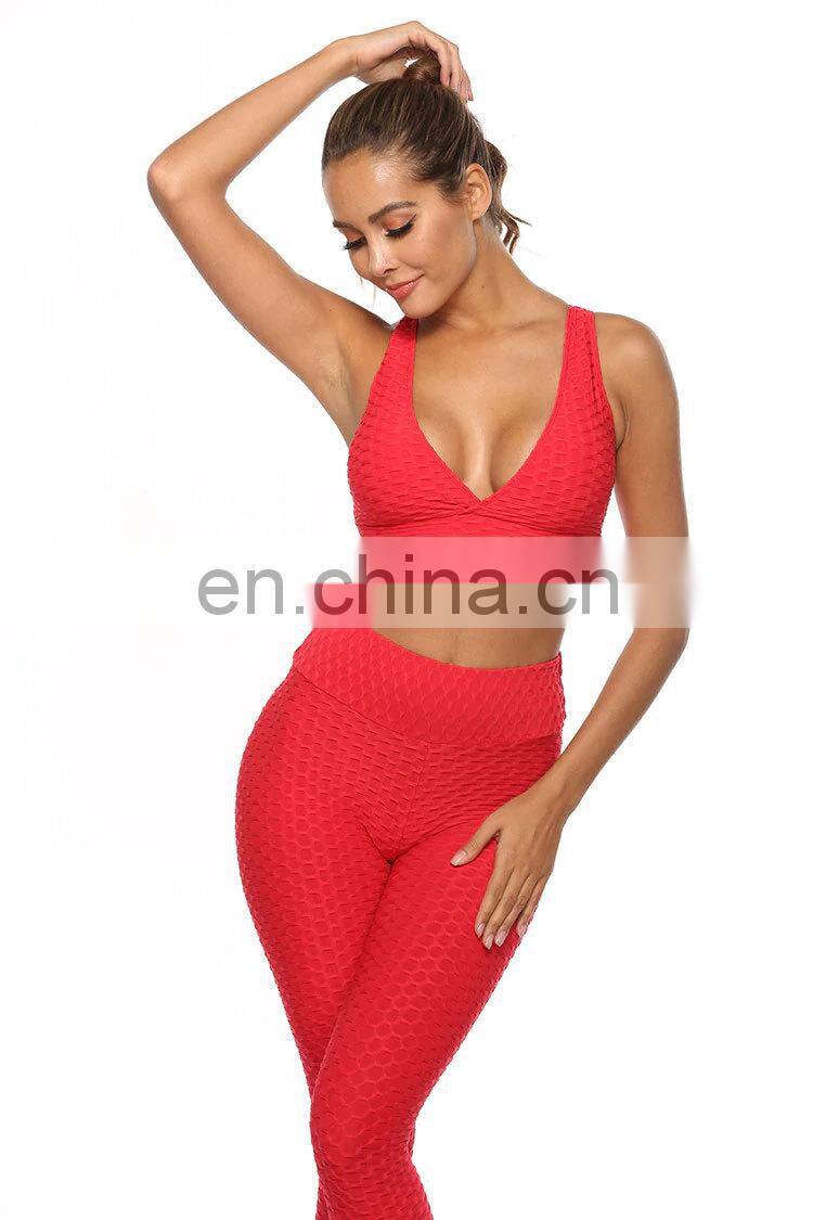 Sexy Women Sport Bra yoga sets Running Gym Yoga Padded Bra Fitness Tank Stretch Workout Tops and lagging