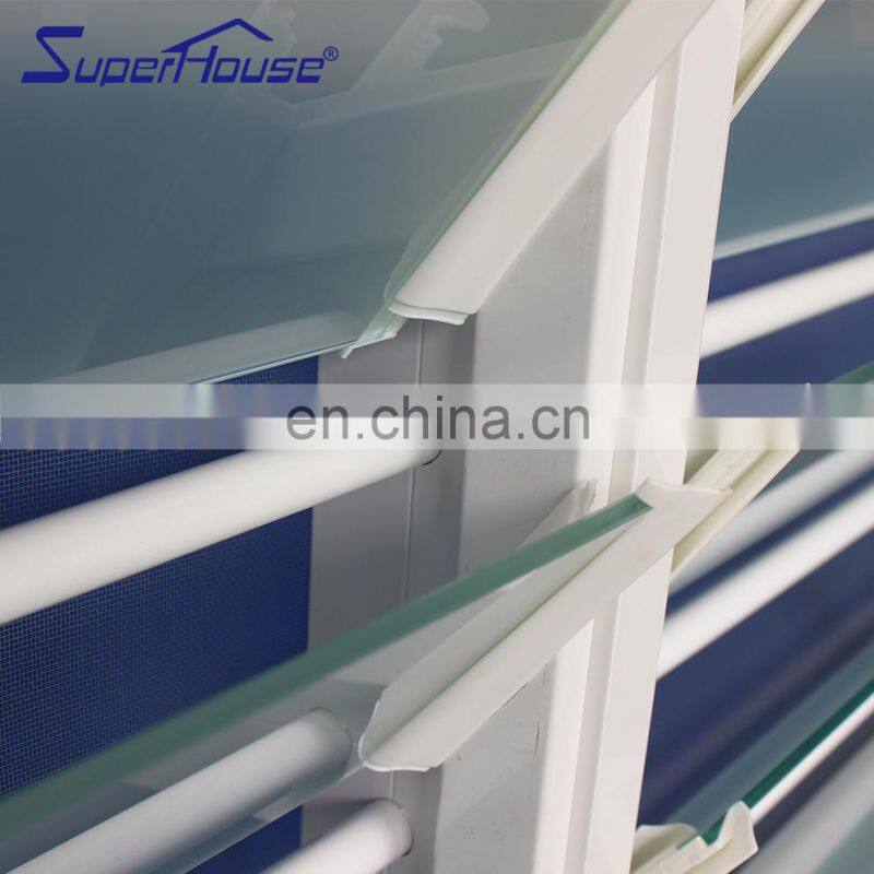 Superhouse Custom jalousie blinds louvers aluminium aluminum frame glass fixed louver louvre windows for house
