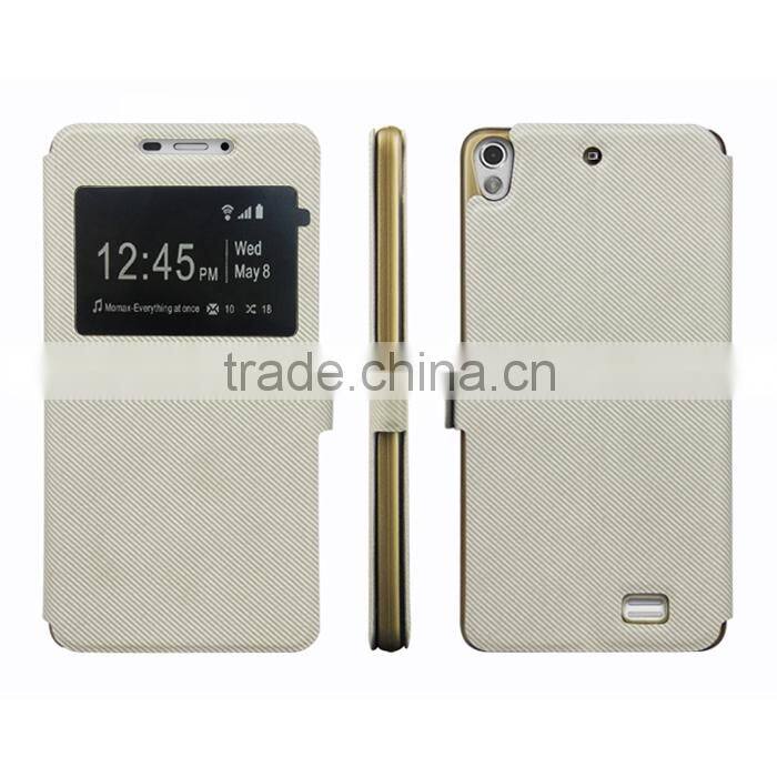 Factory directly sale , leather case for FLY Tornado Slim with window