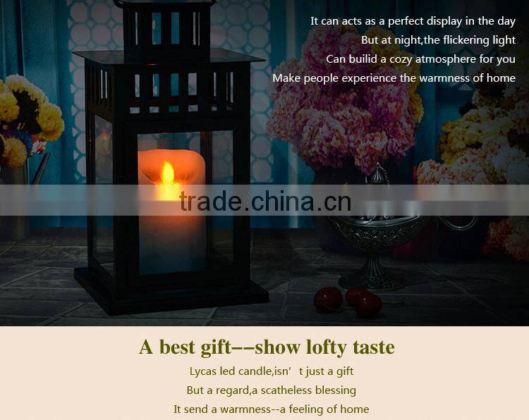 Flickering multi-colored LED wax pillar Candle