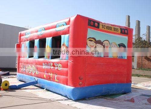 2014 new inflatable jumper school bus kids fun jumper games