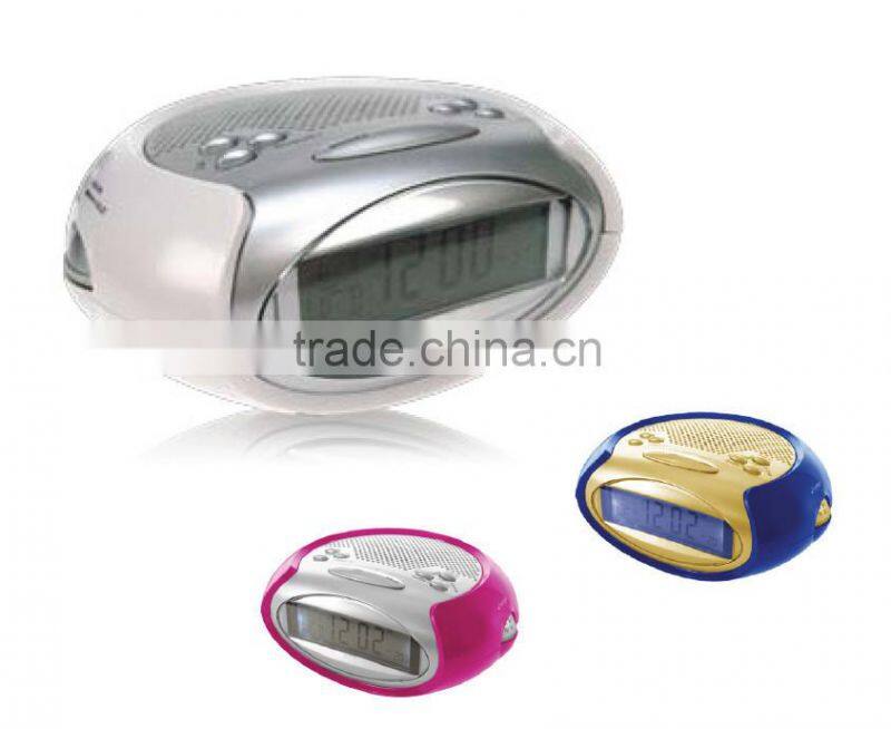 Top Sale Oval Shape Weather Station Alarm Clock Radio
