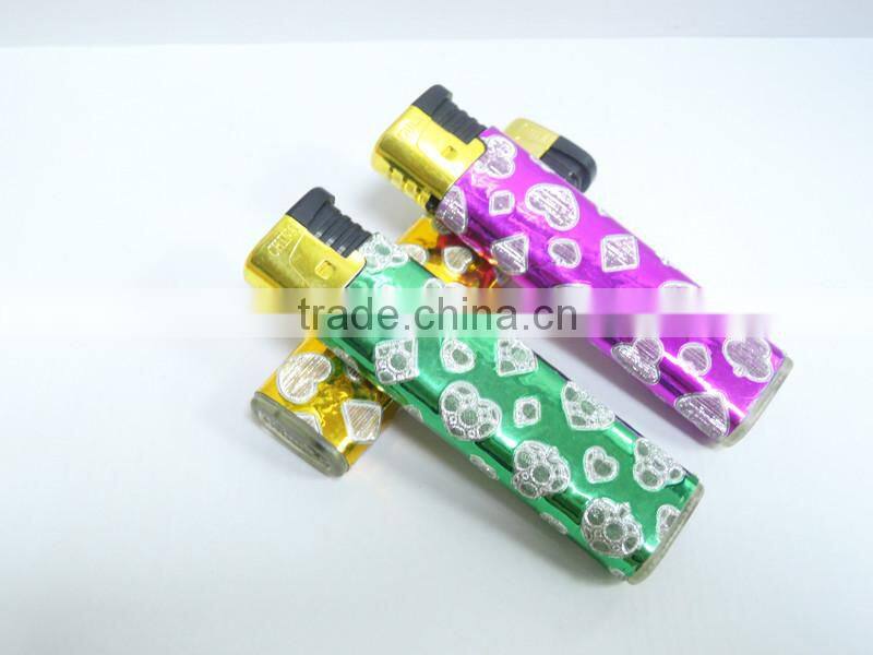 Cheap plastic material cigarette lighter , electron gas lighter with windproof function and picture