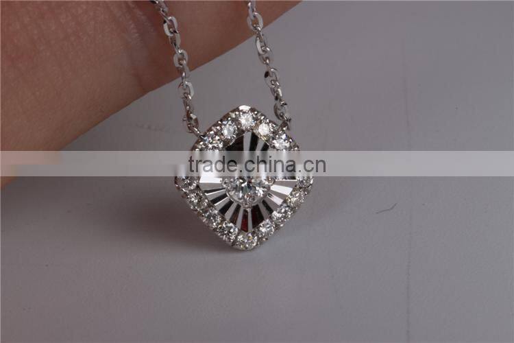 Factory handdcrafted custom sparkle design silverengagement necklace set