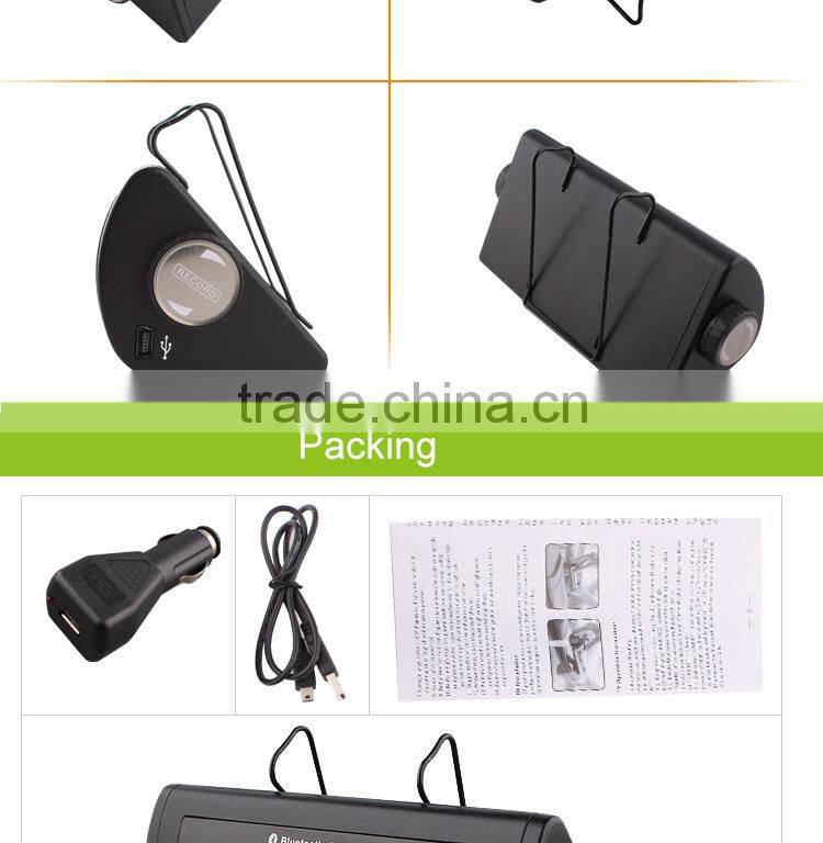 Sun Visor Bluetooth Handsfree Car Kit with Phone No. Display, Aux Bluetooth Car Kit with Car Charger