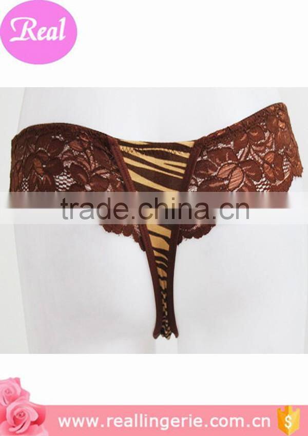 brown sexy lace ladies g-string underwear
