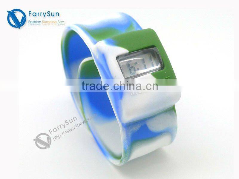 Shining trendy harmless silicone watches top brand