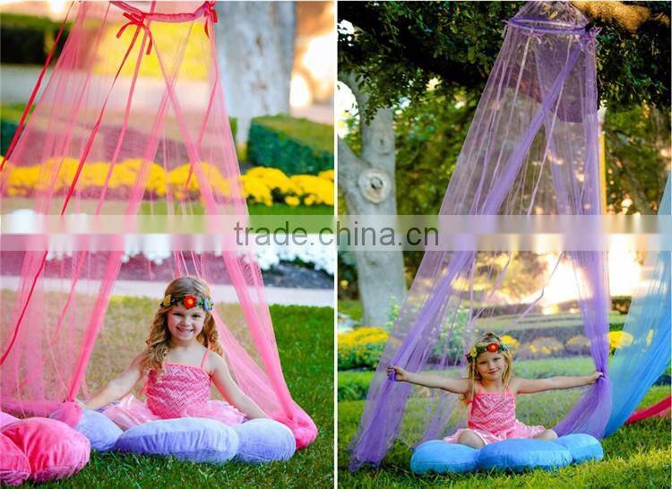 Round Girls Hanging Bed Canopy Folding Portable Iron Window Outdoor Baby Mosquito Net