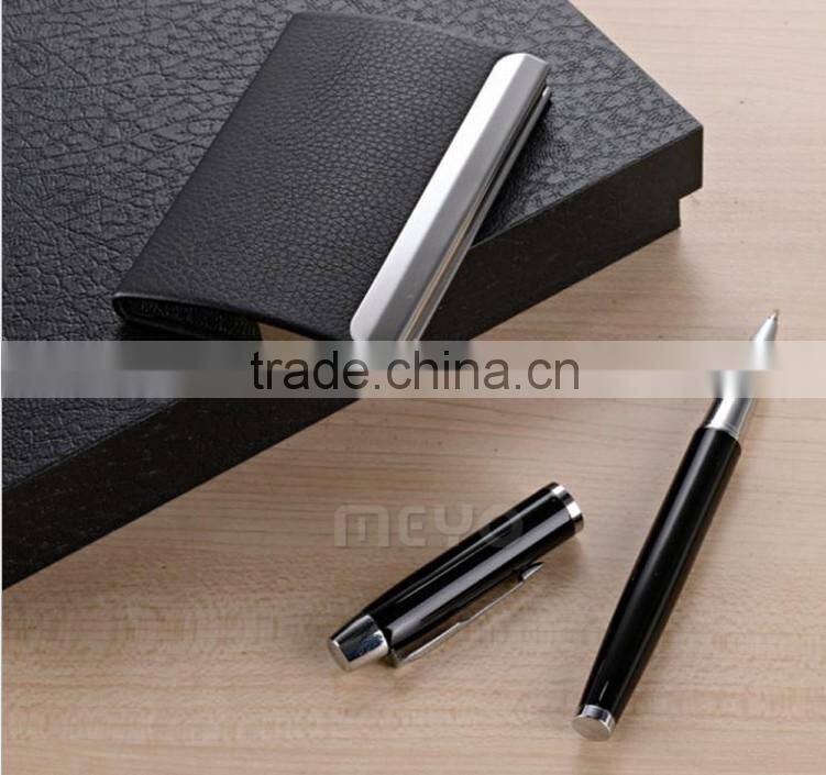 Luxury ball point pen and card holder holiday gift set promotional