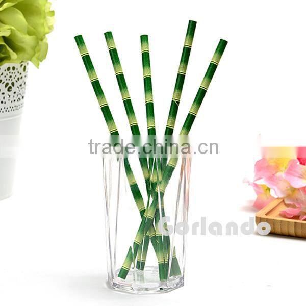 Bamboo Design Wholesale Disposable Drink Striped Paper Straws
